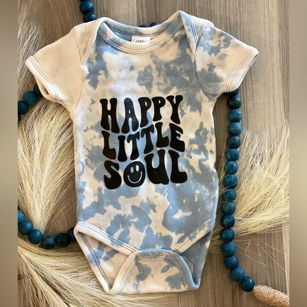 Creamy White and Blue Onesie